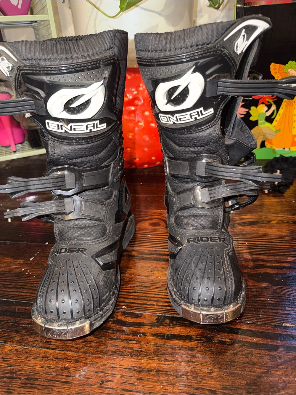O'Neill Black Kids Motocross Boots with White Logo
